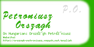 petroniusz orszagh business card